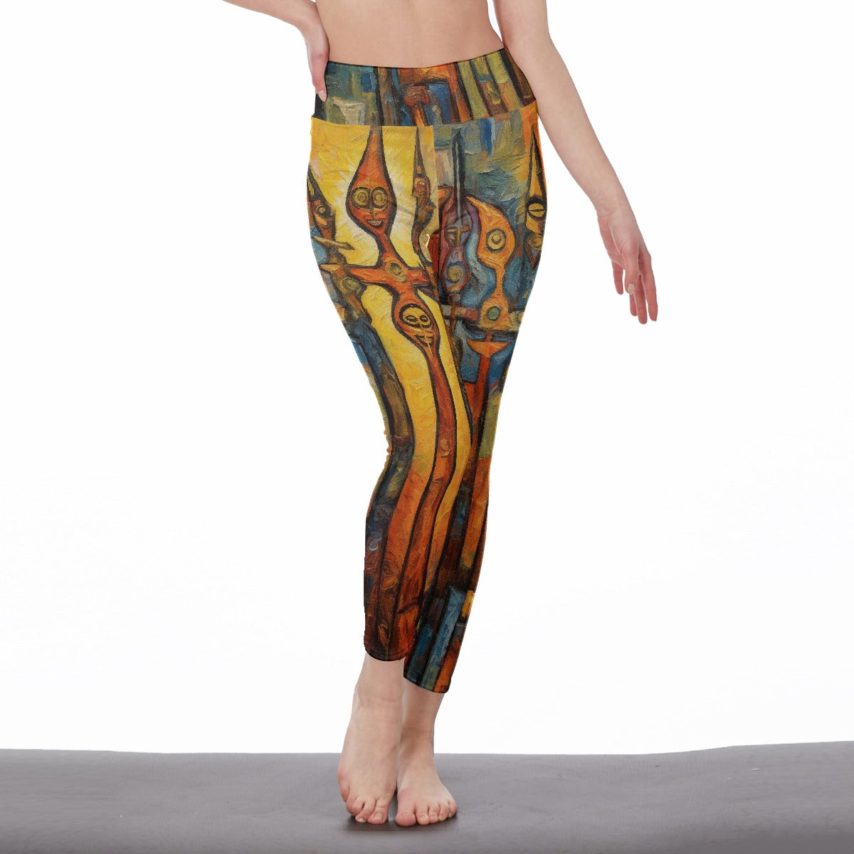 All-Over Print Women's High Waist Leggings | Side Stitch Closure