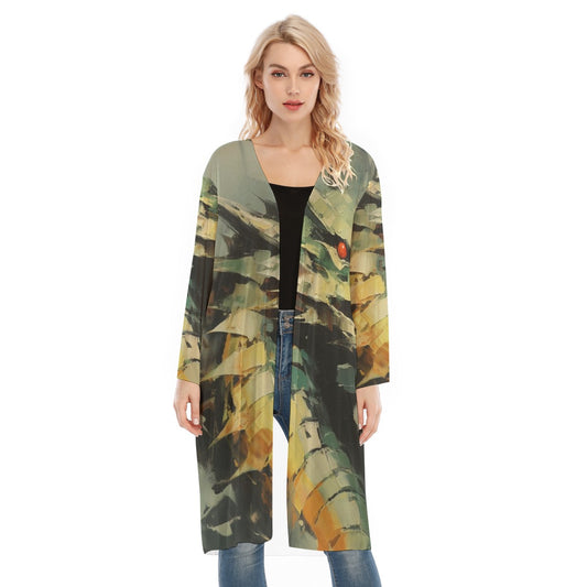 All- Over Print Women's Long Sleeve Mesh Cardigan