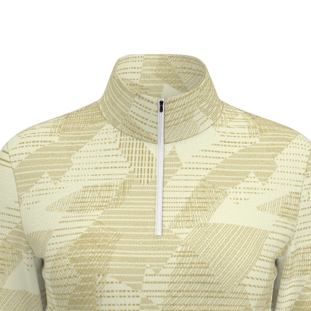 All-Over Print Women's Sports Collar Jersey With Long Sleeve