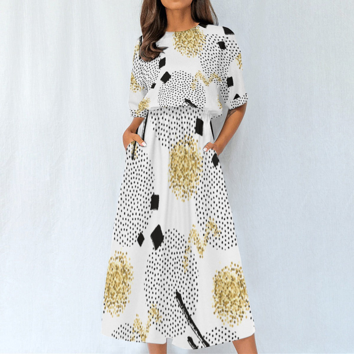 All-Over Print Women's Elastic Waist Dress