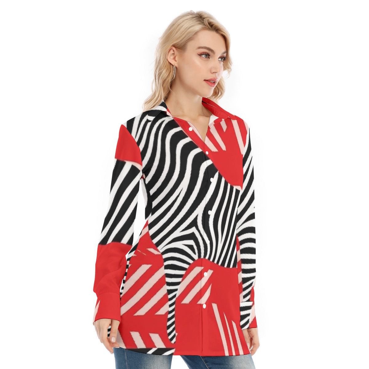 All-Over Print Women's Long Shirt