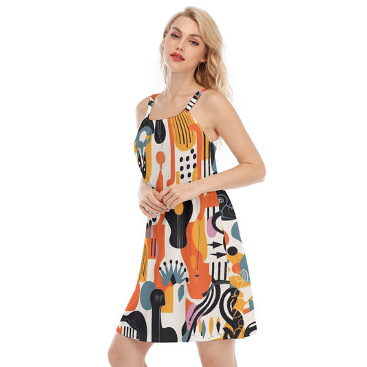 All-Over Print Women's O-neck Cami Dress