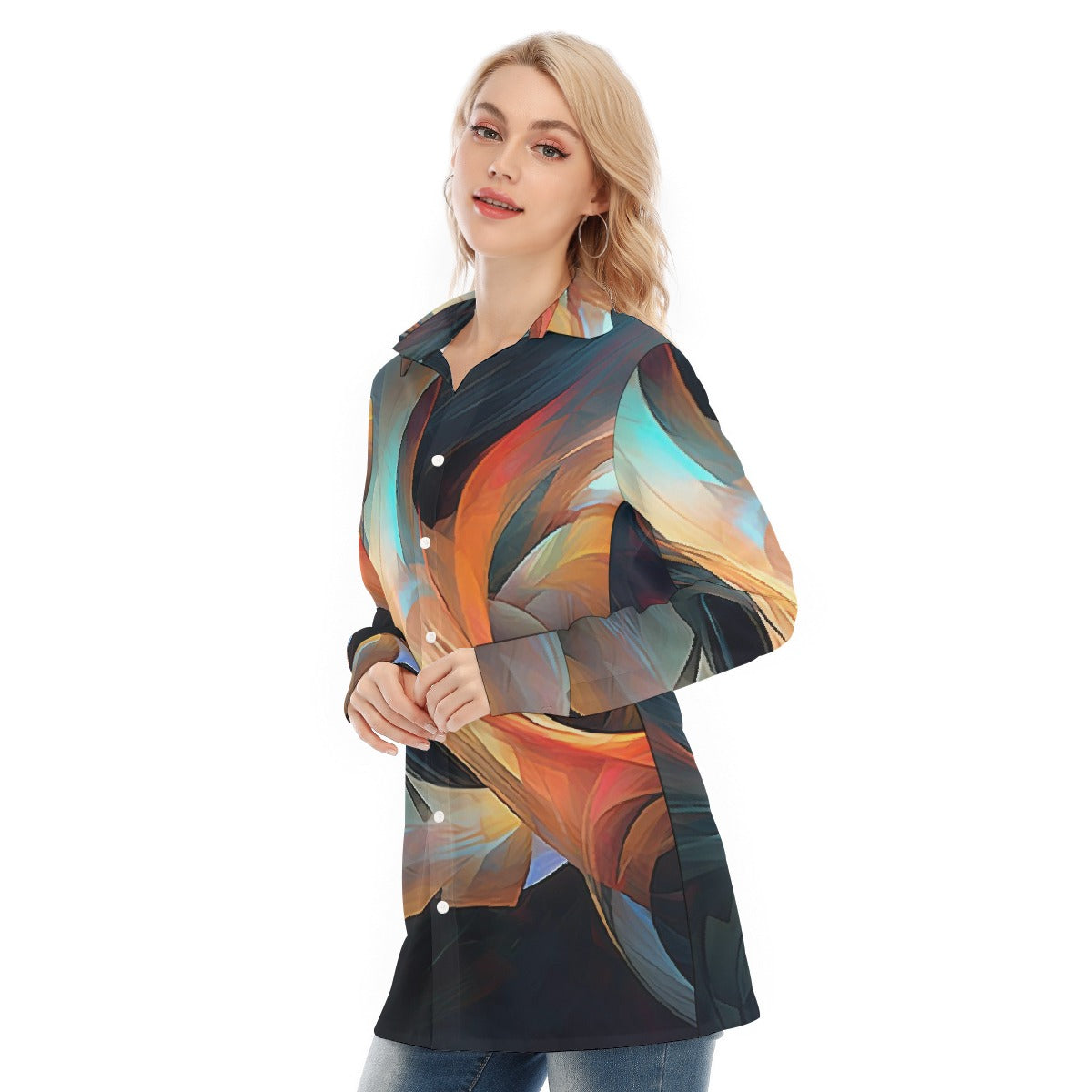 All-Over Print Women's Long Shirt