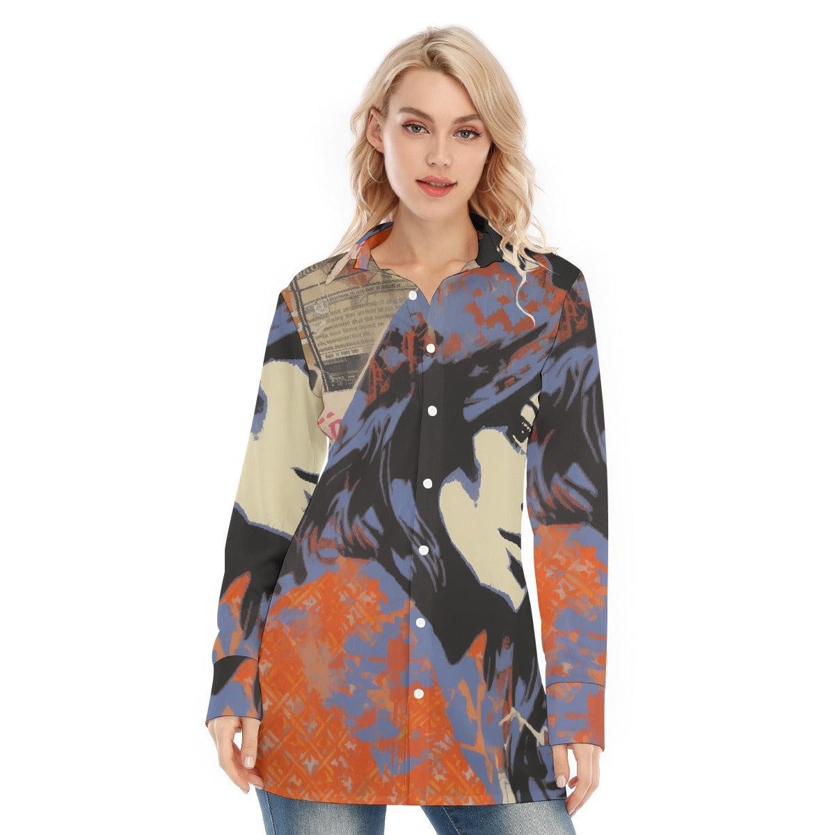 All-Over Print Women's Long Shirt