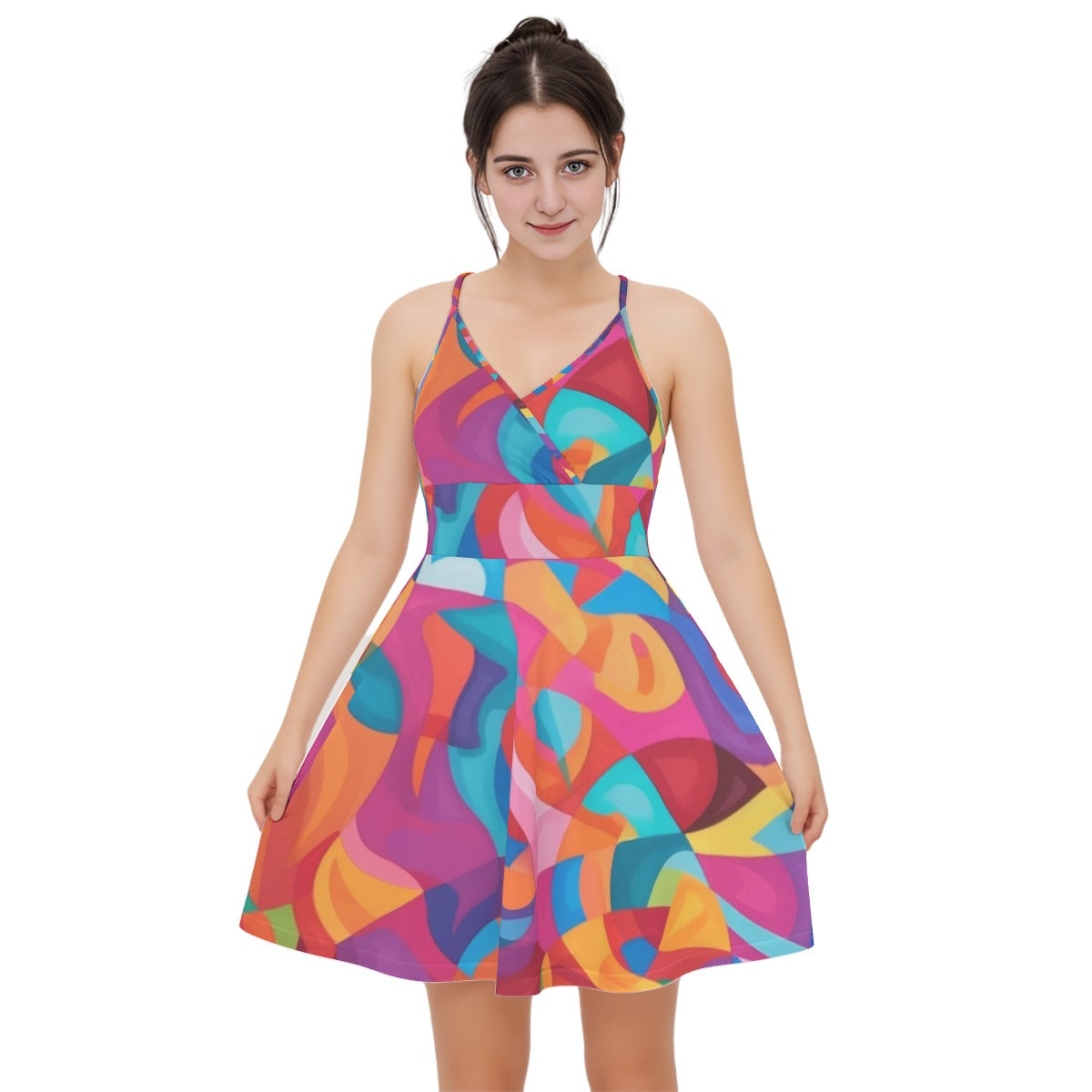 All-Over Print Women‘s Cross Cami Dress