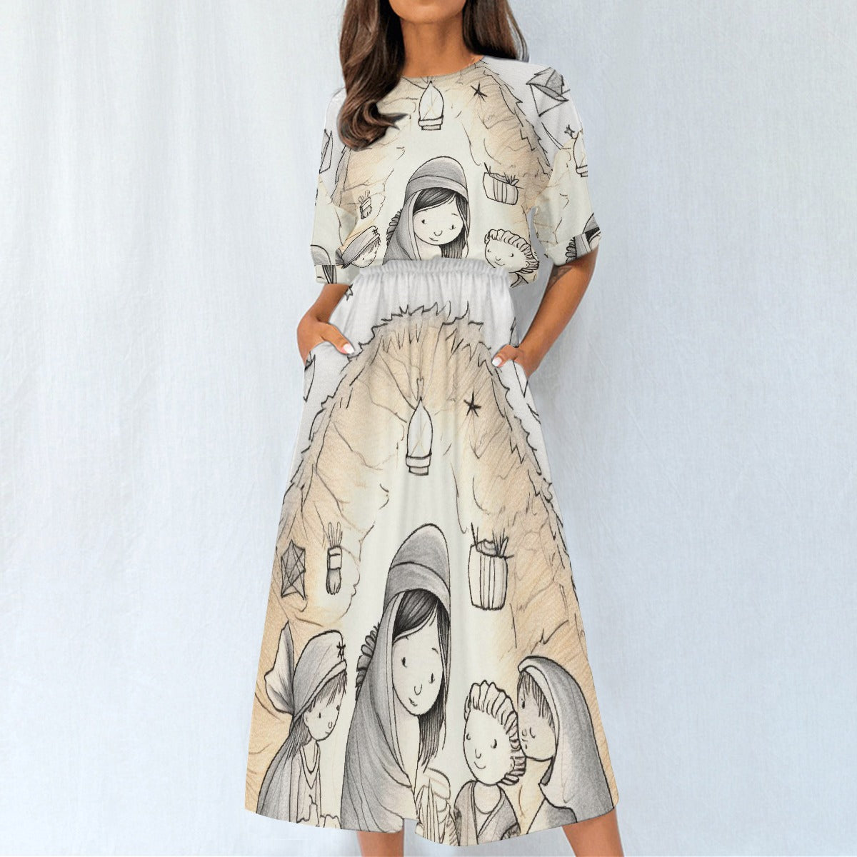 All-Over Print Women's Elastic Waist Dress