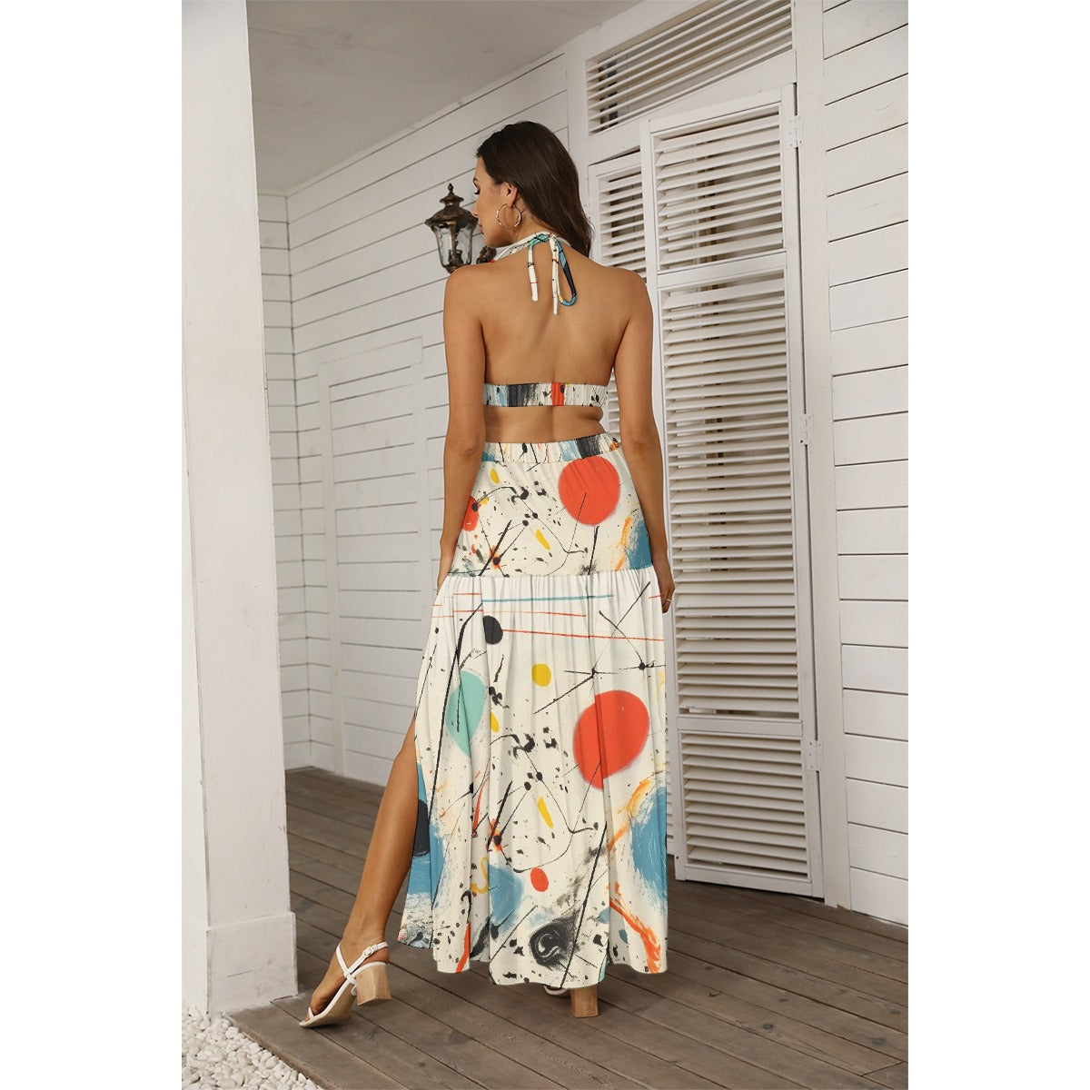 All-Over Print Women's Tie Back Wrap Dress