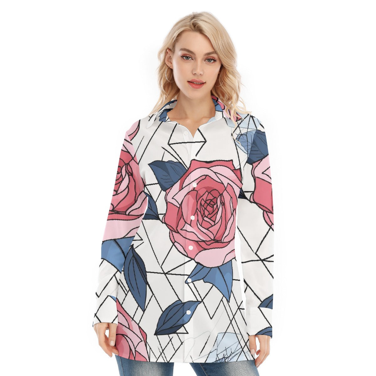 All-Over Print Women's Long Shirt