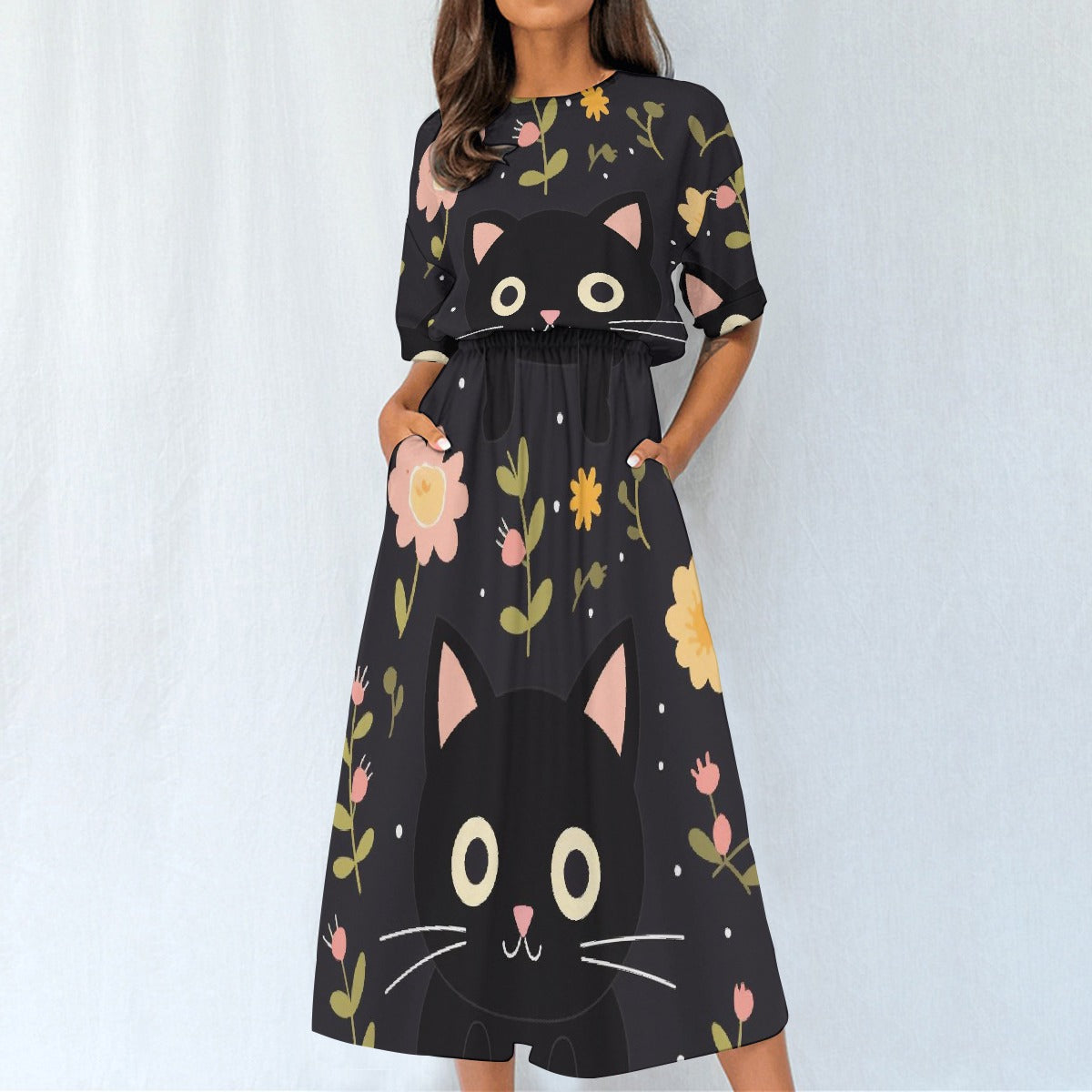 All-Over Print Women's Elastic Waist Dress