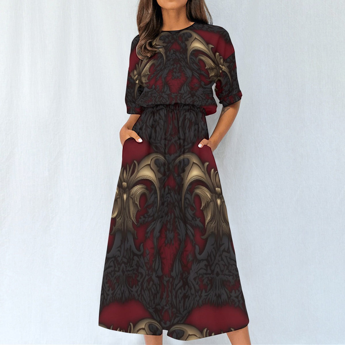 All-Over Print Women's Elastic Waist Dress