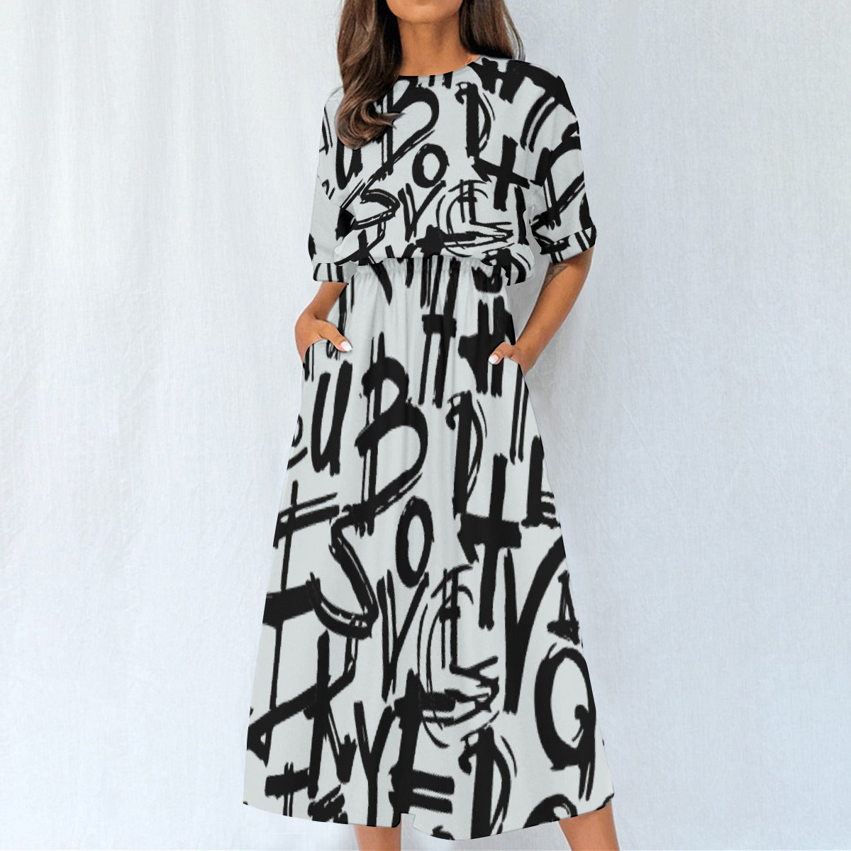 All-Over Print Women's Elastic Waist Dress