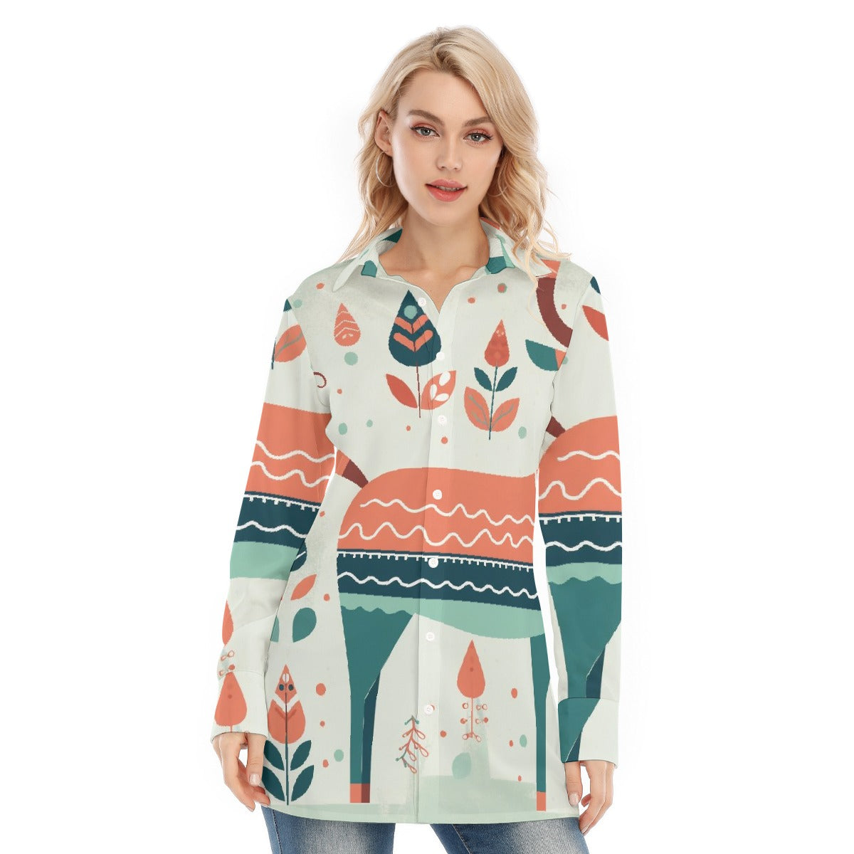 All-Over Print Women's Long Shirt