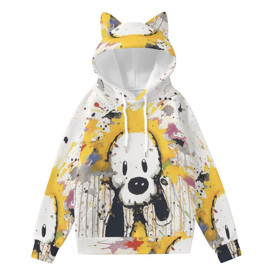 All-Over Print Women’s Hoodie With Decorative Ears