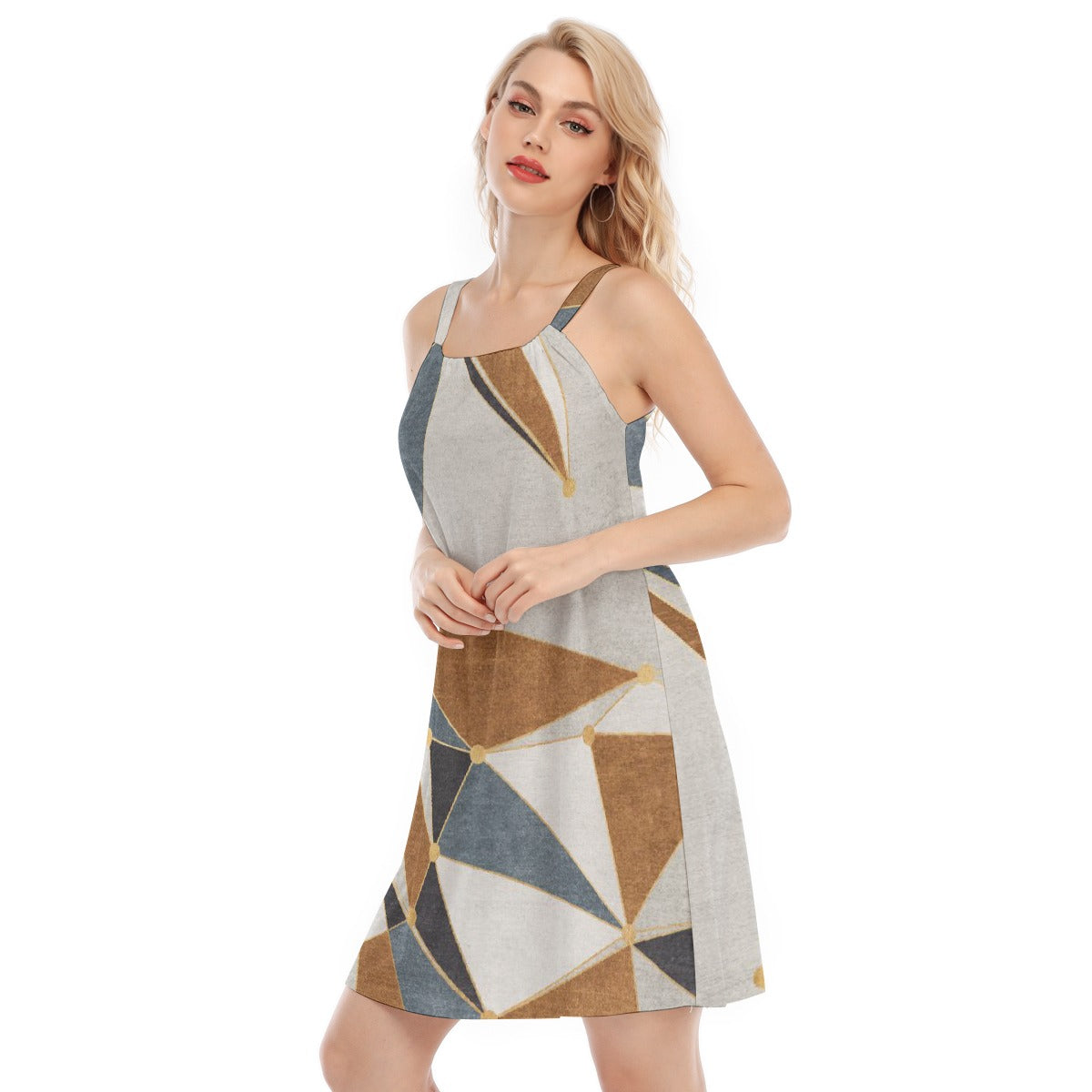 All-Over Print Women's O-neck Cami Dress