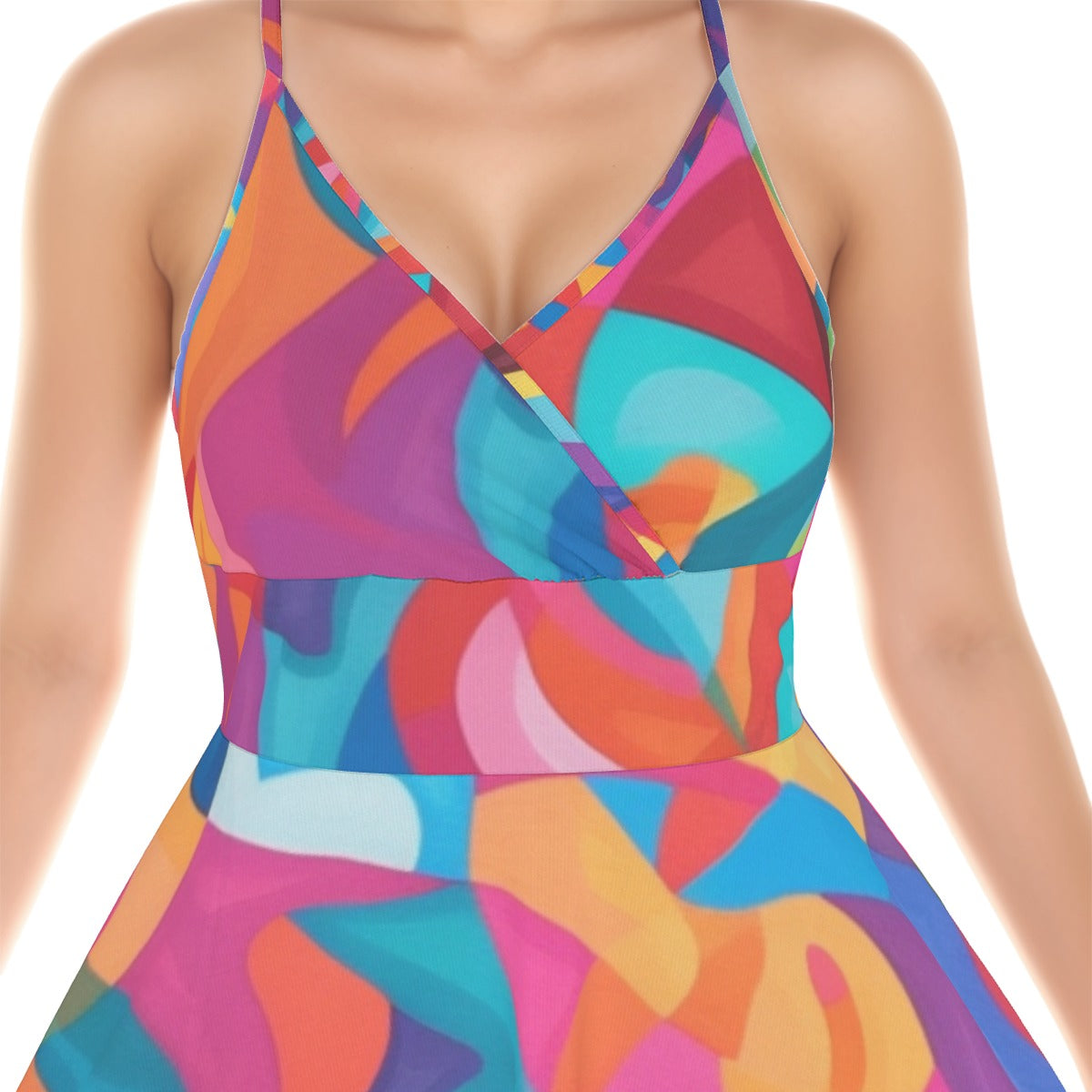 All-Over Print Women‘s Cross Cami Dress