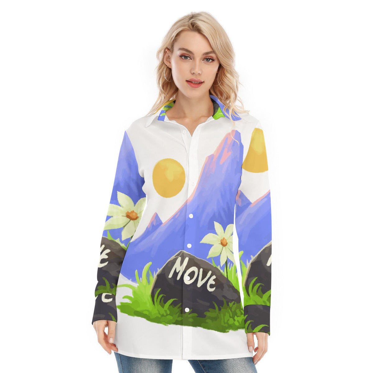 All-Over Print Women's Long Shirt