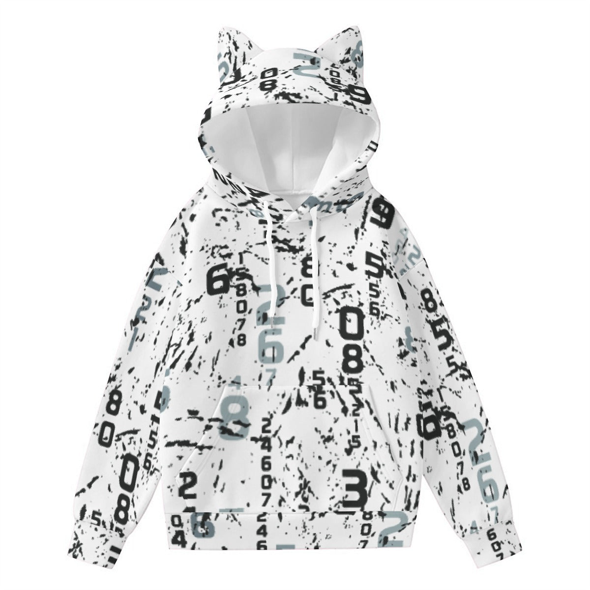 All-Over Print Women’s Hoodie With Decorative Ears