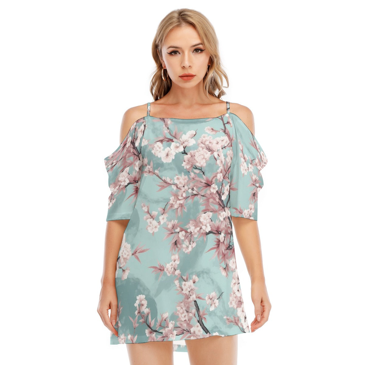 All-Over Print Women's Off-shoulder Cami Dress