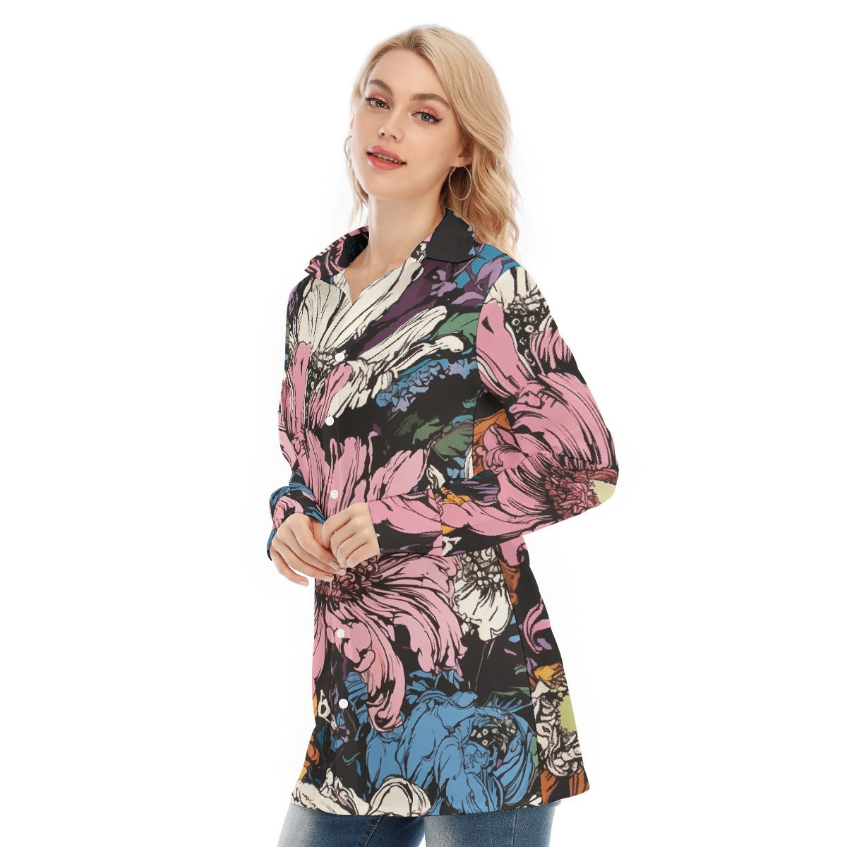 All-Over Print Women's Long Shirt