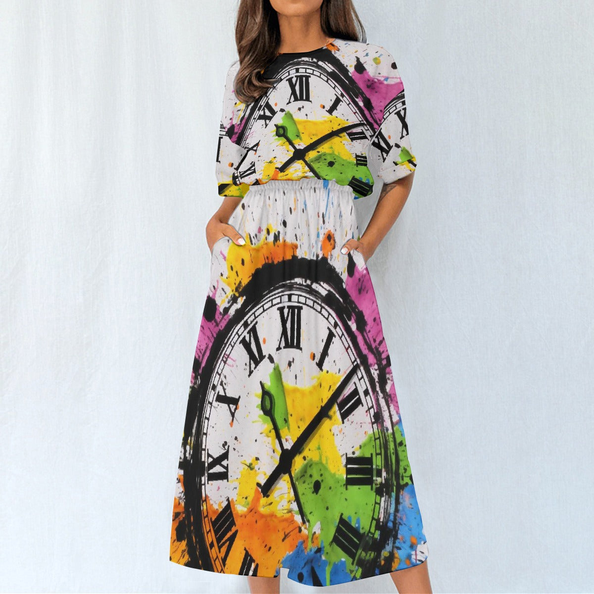 All-Over Print Women's Elastic Waist Dress