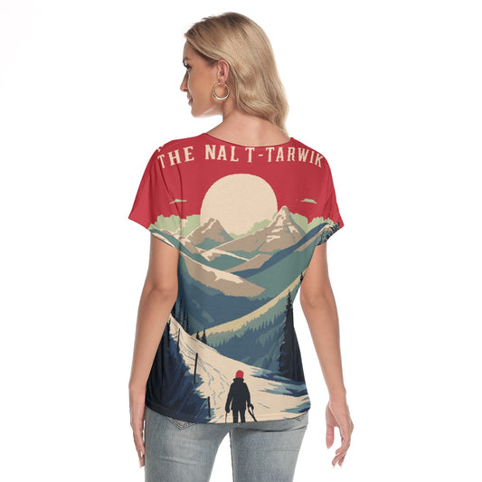 All-Over Print Women's Loose V-neck Short Sleeve T-shirt