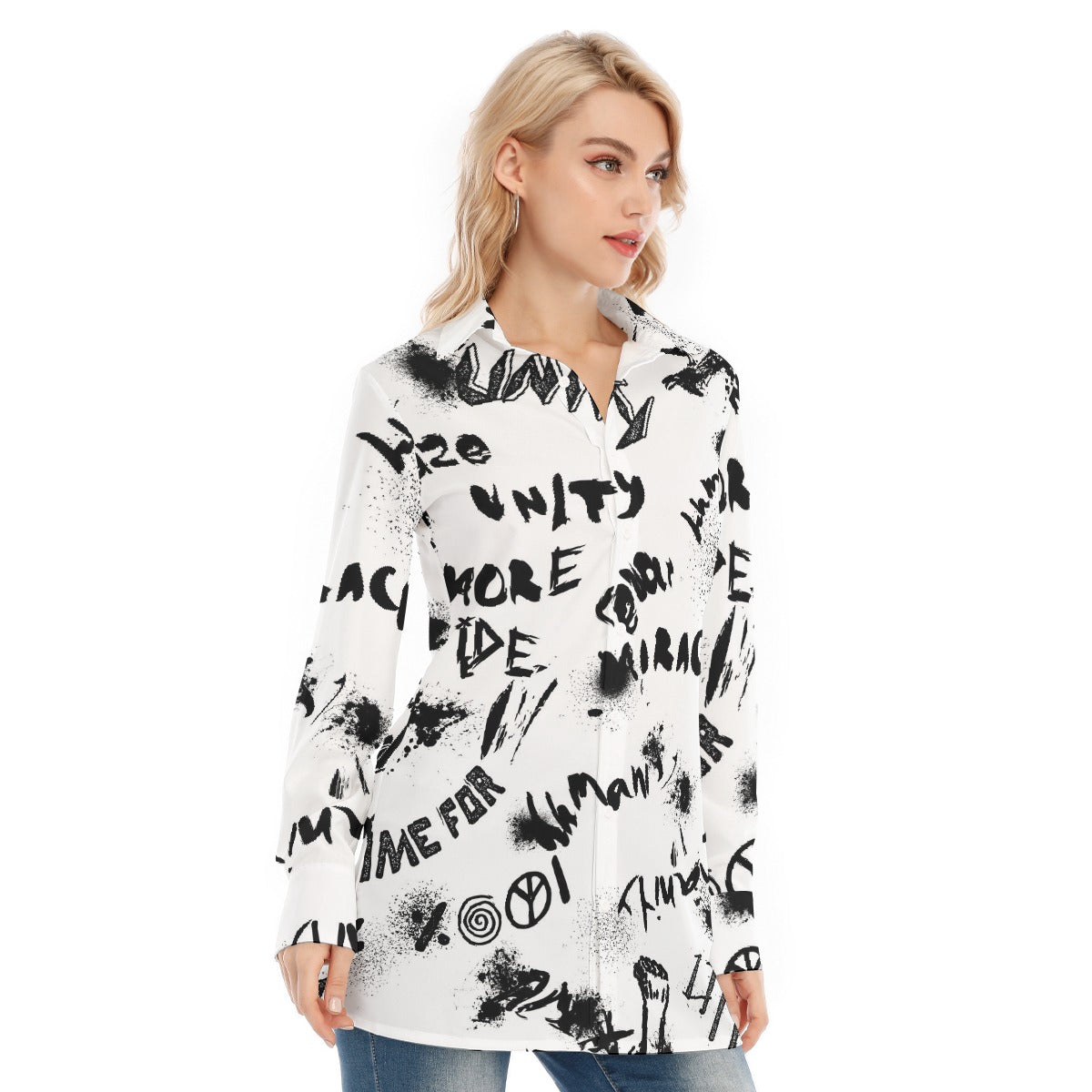 All-Over Print Women's Long Shirt