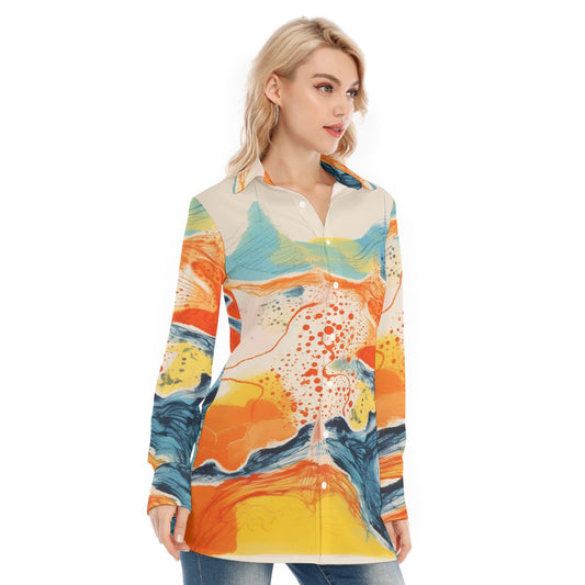 All-Over Print Women's Long Shirt