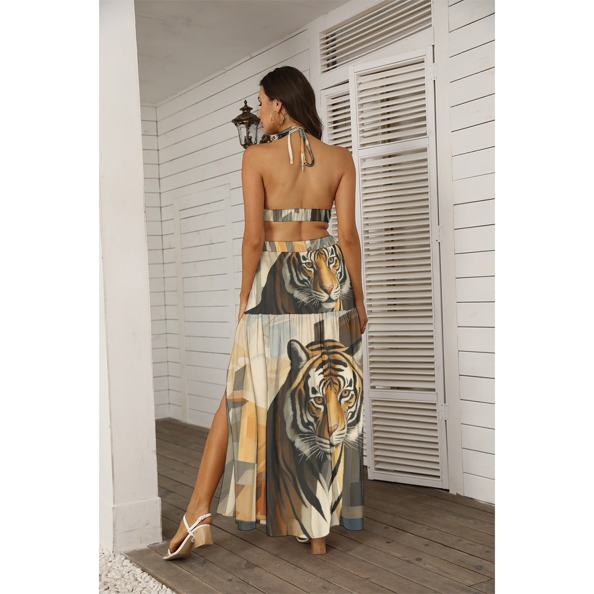 All-Over Print Women's Tie Back Wrap Dress