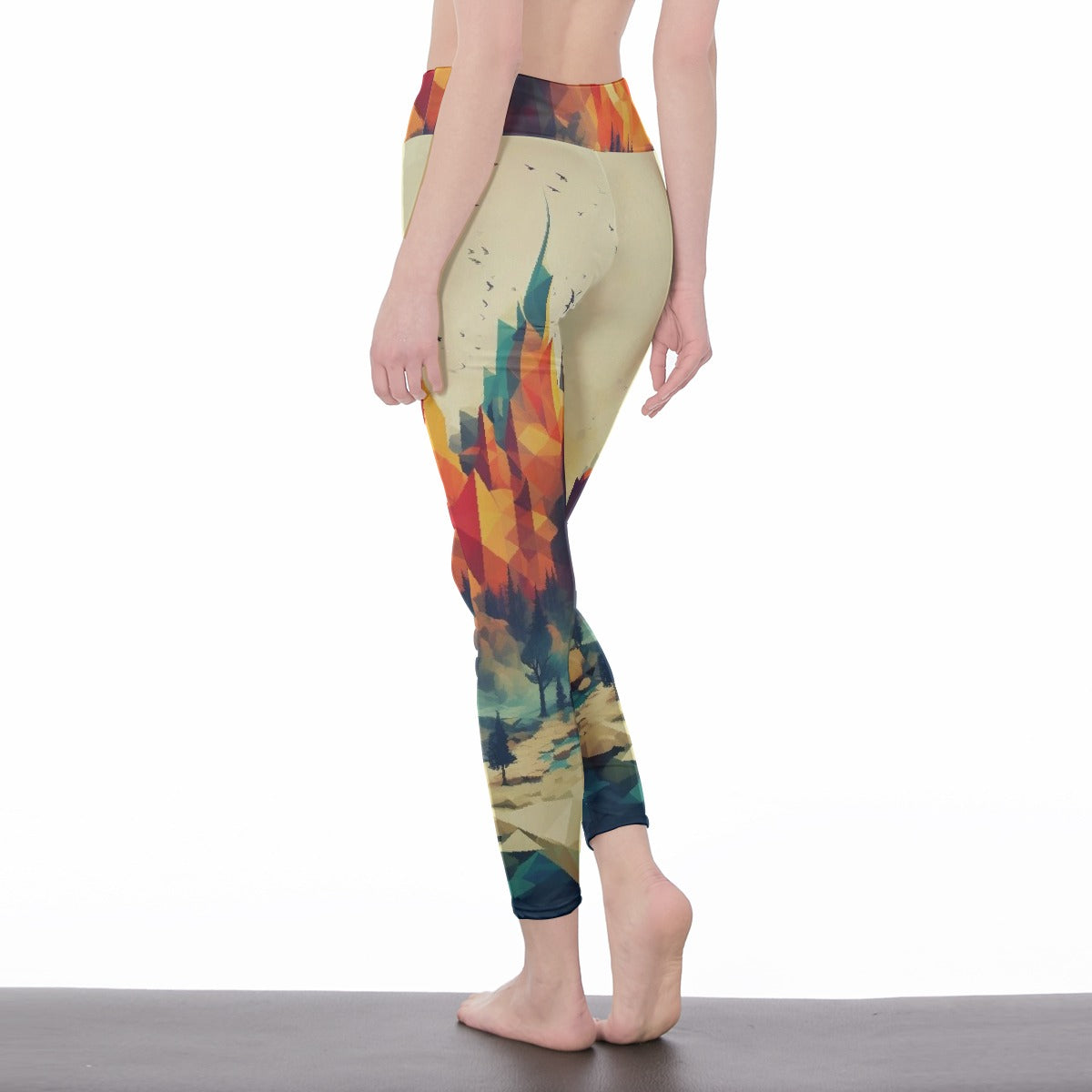 All-Over Print Women's High Waist Leggings | Side Stitch Closure