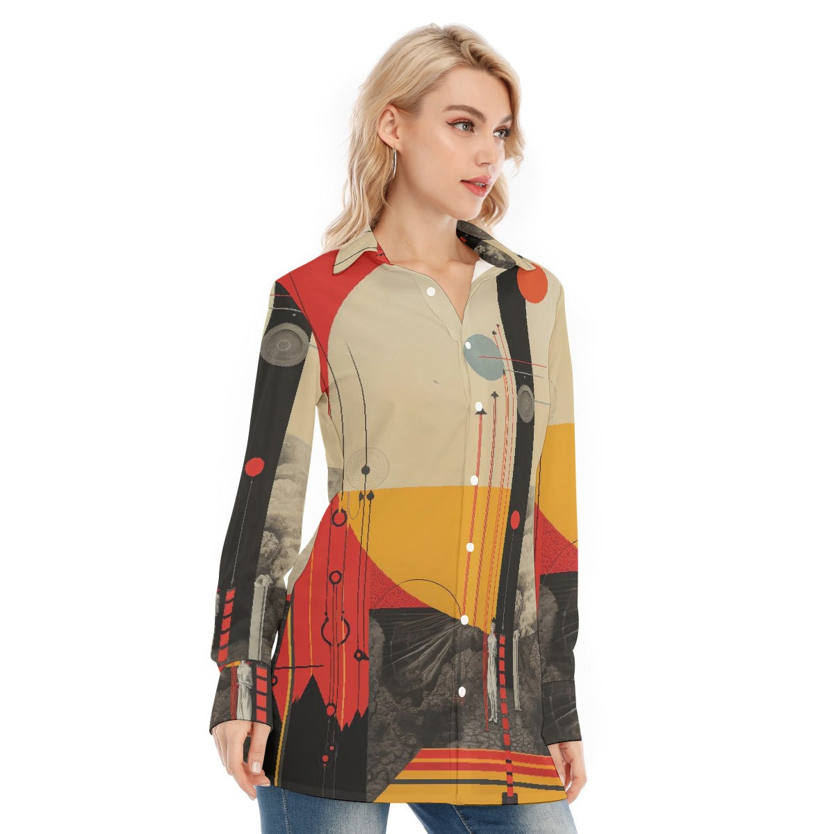 All-Over Print Women's Long Shirt