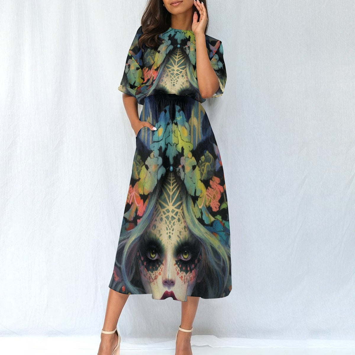 All-Over Print Women's Elastic Waist Dress