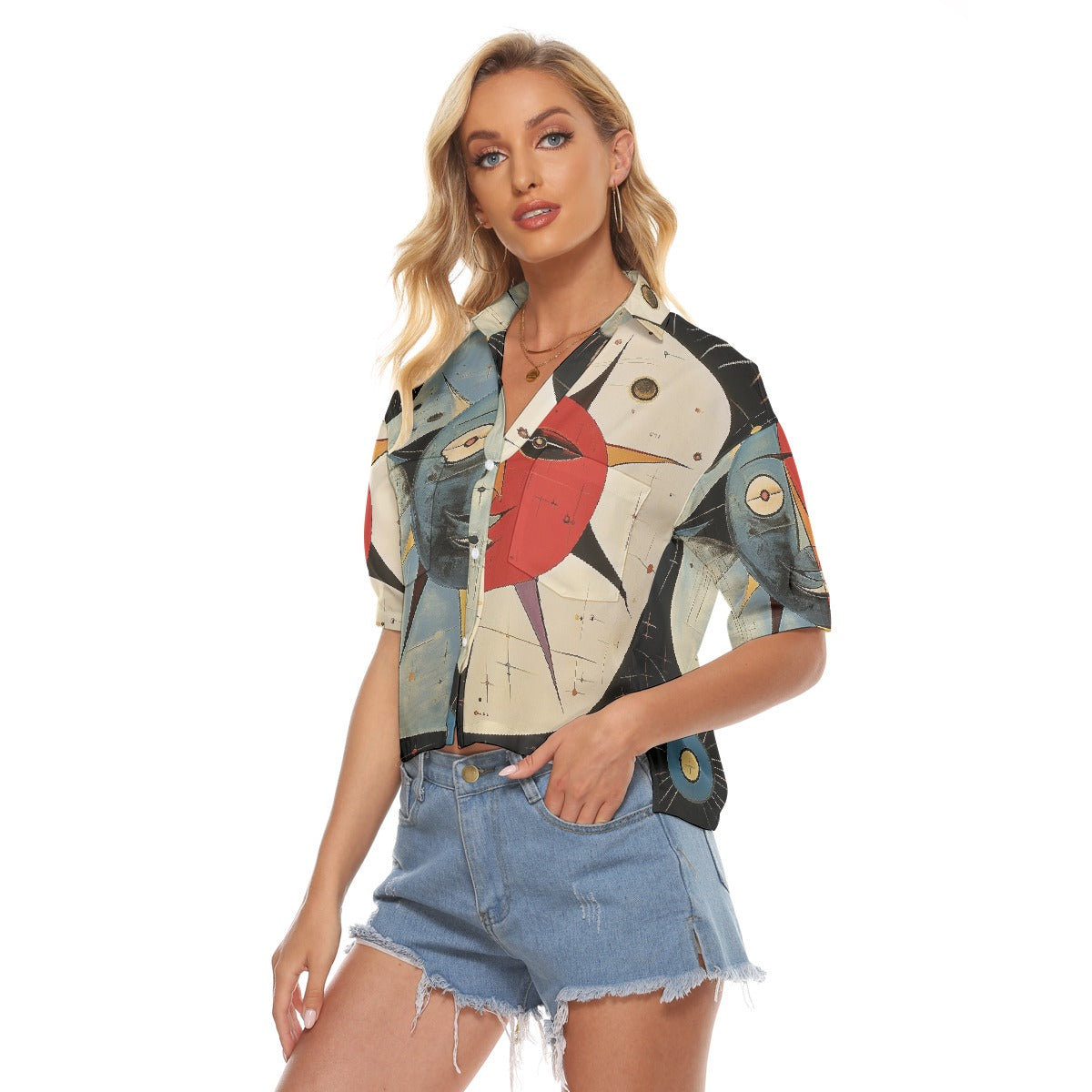 All-Over Print Women's V-neck Shirts