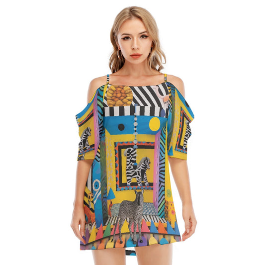 All-Over Print Women's Off-shoulder Cami Dress