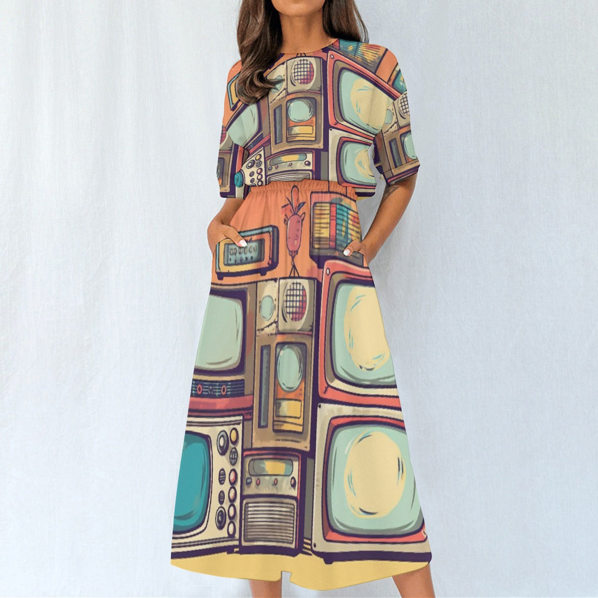 All-Over Print Women's Elastic Waist Dress