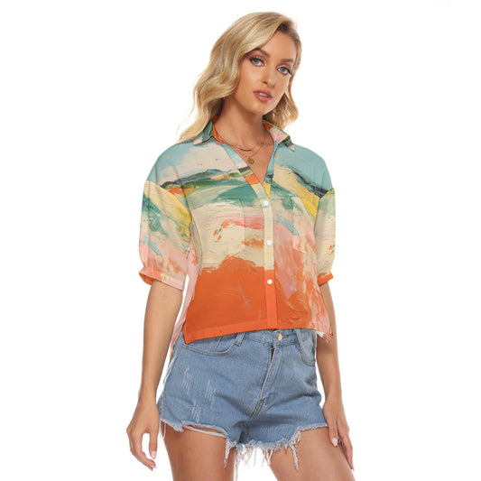 All-Over Print Women's V-neck Shirts