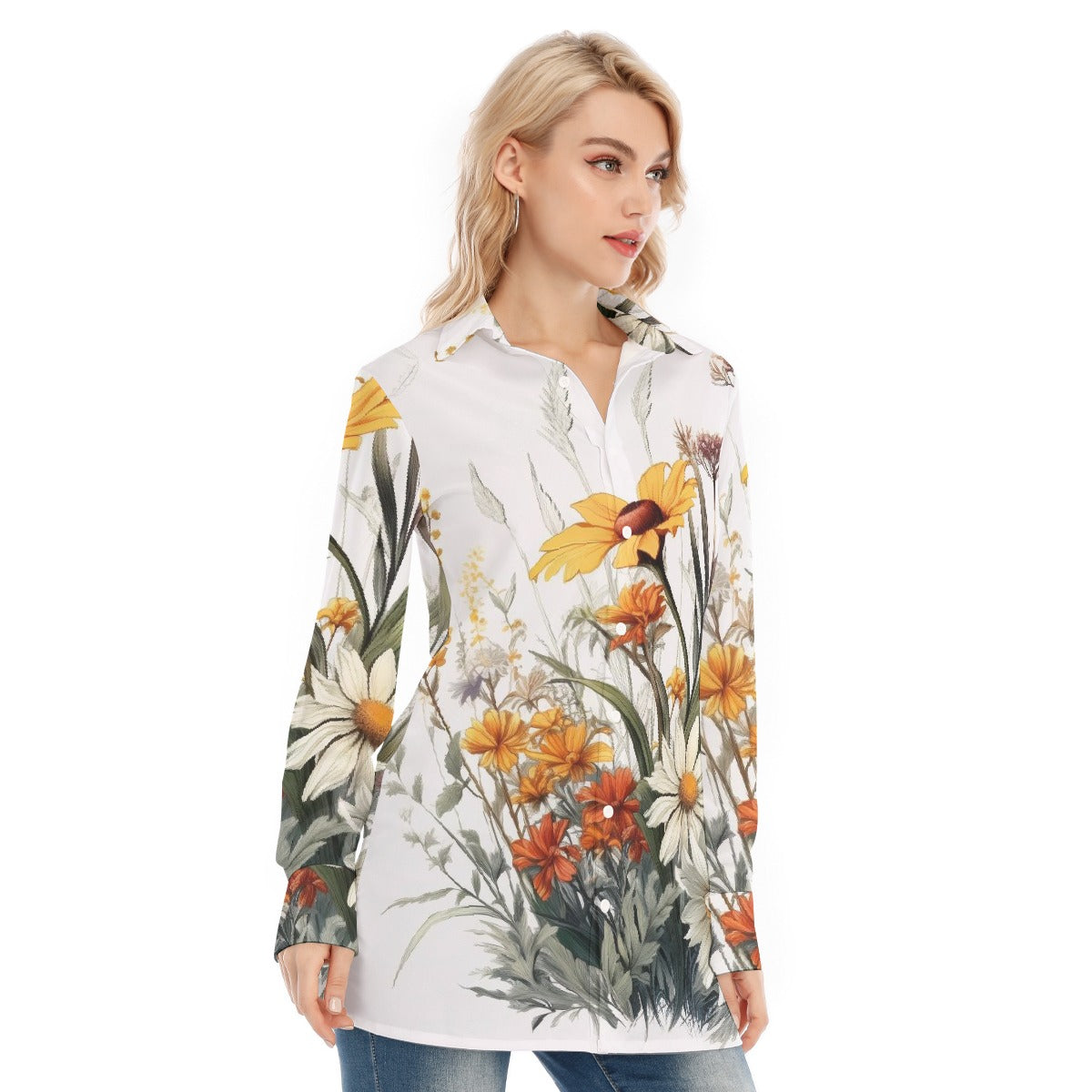 All-Over Print Women's Long Shirt