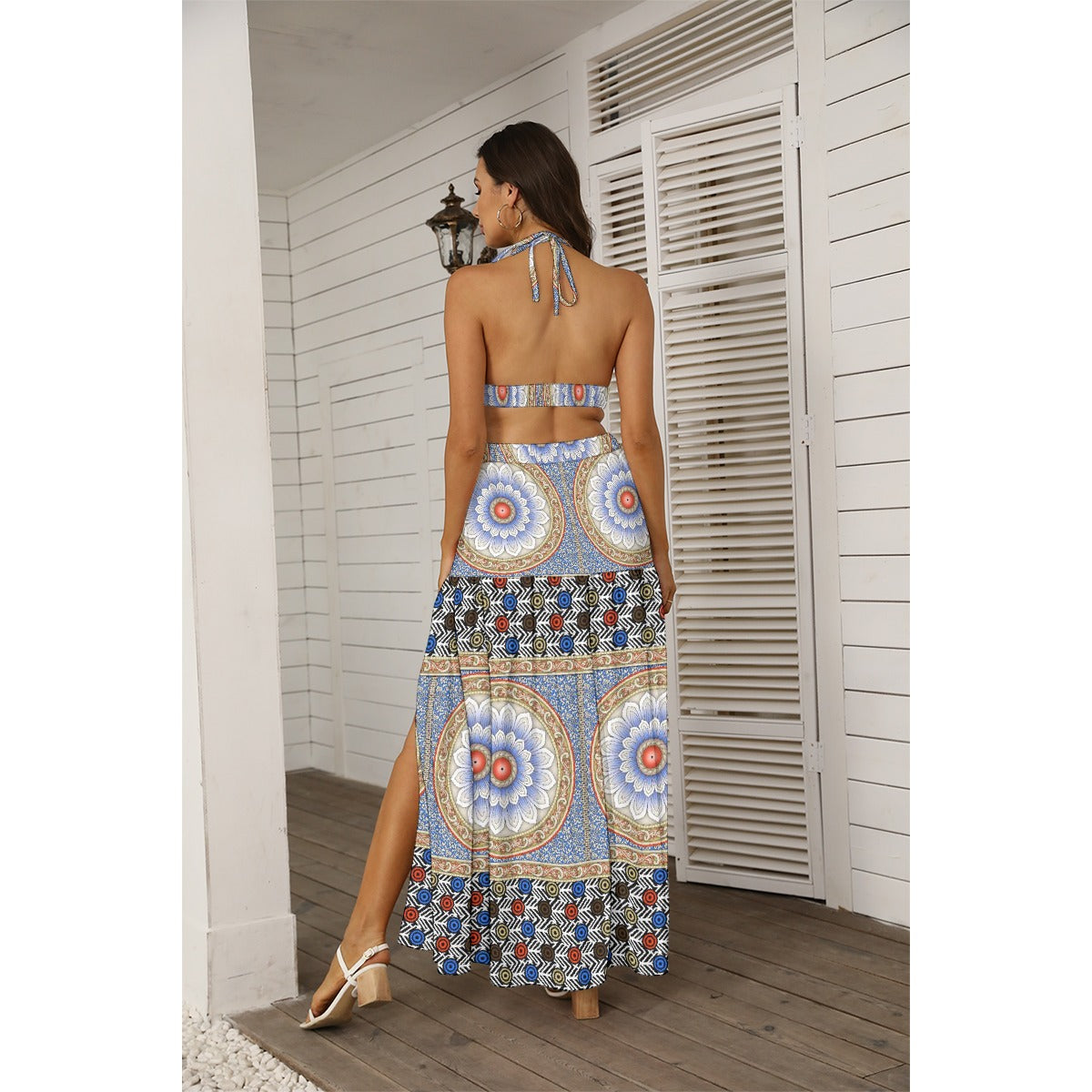 All-Over Print Women's Tie Back Wrap Dress