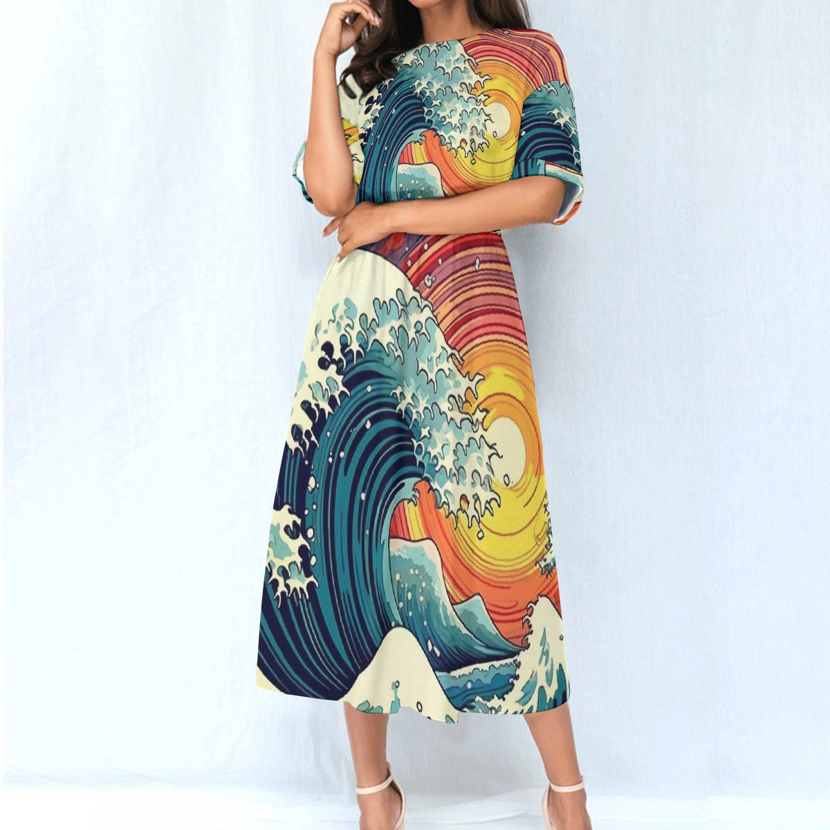 All-Over Print Women's Elastic Waist Dress