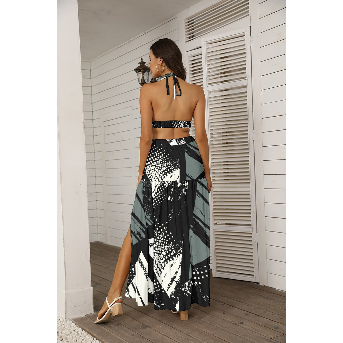 All-Over Print Women's Tie Back Wrap Dress