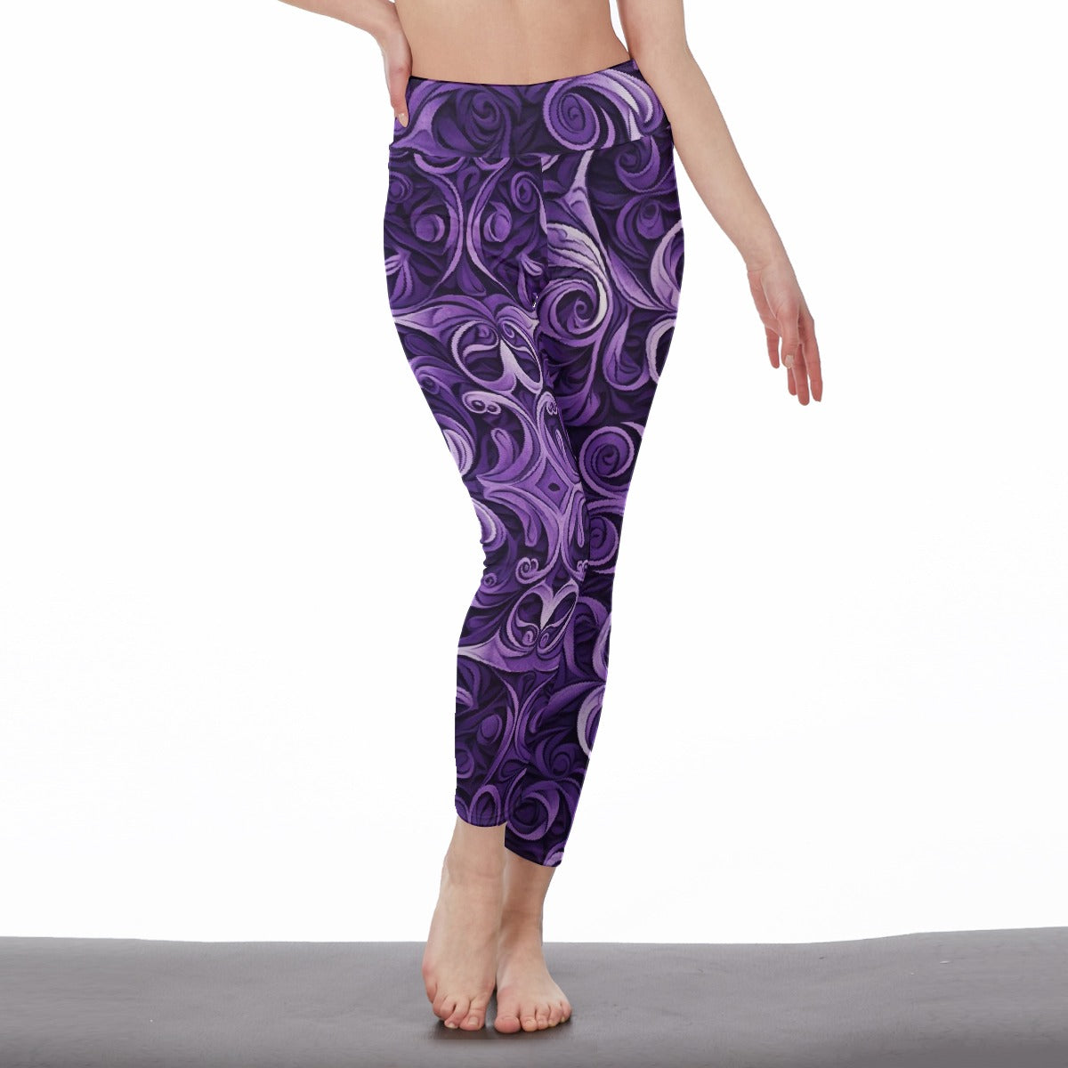 All-Over Print Women's High Waist Leggings | Side Stitch Closure