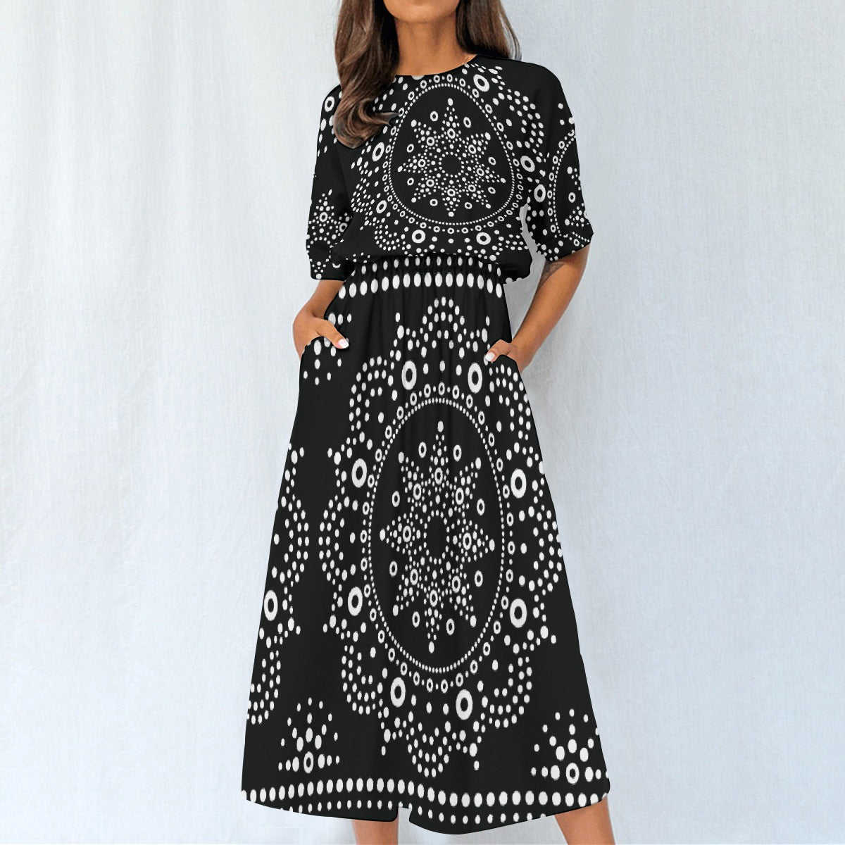 All-Over Print Women's Elastic Waist Dress