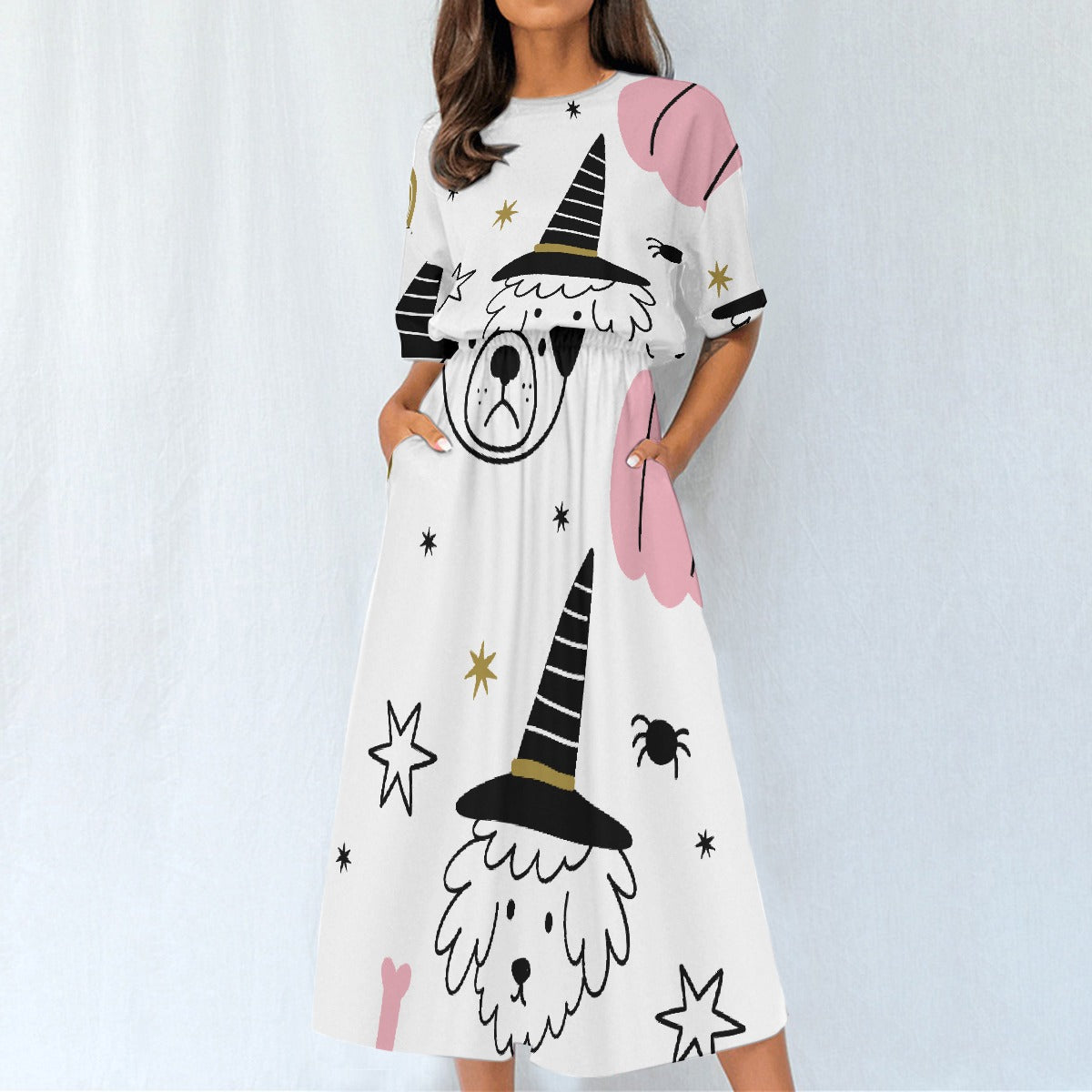 All-Over Print Women's Elastic Waist Dress