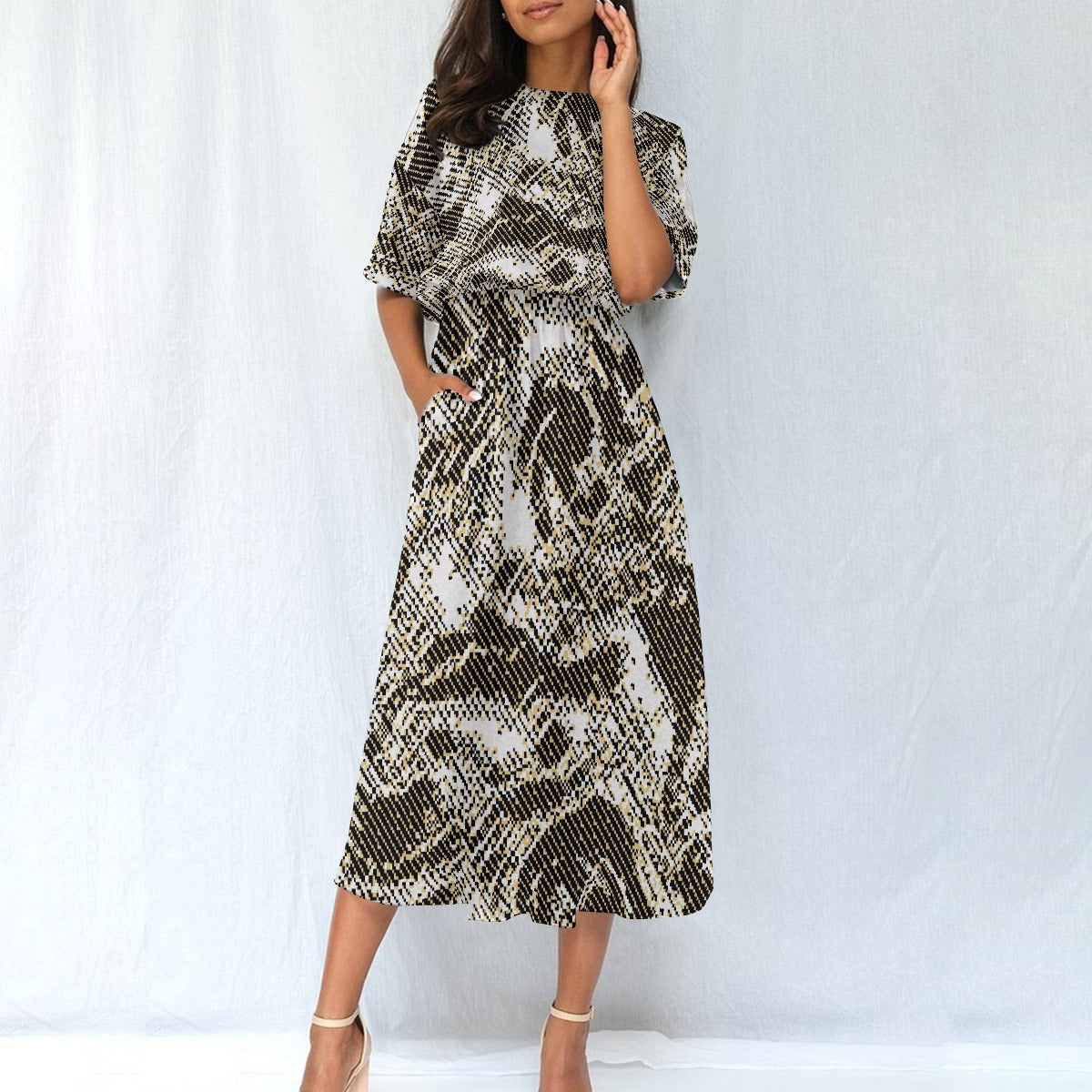 All-Over Print Women's Elastic Waist Dress