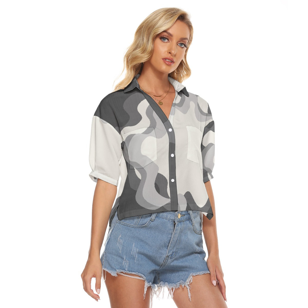 All-Over Print Women's V-neck Shirts