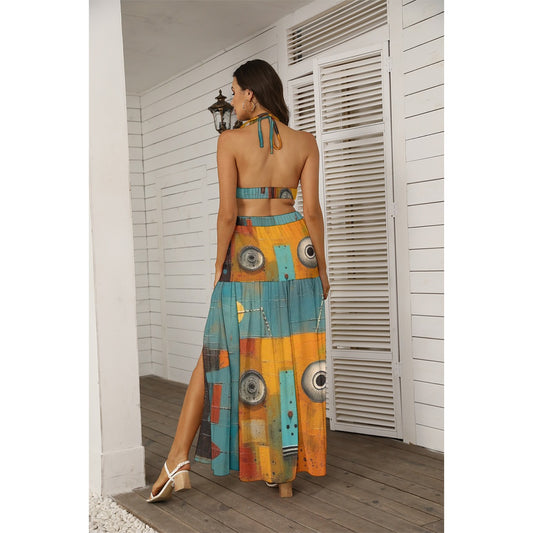 All-Over Print Women's Tie Back Wrap Dress