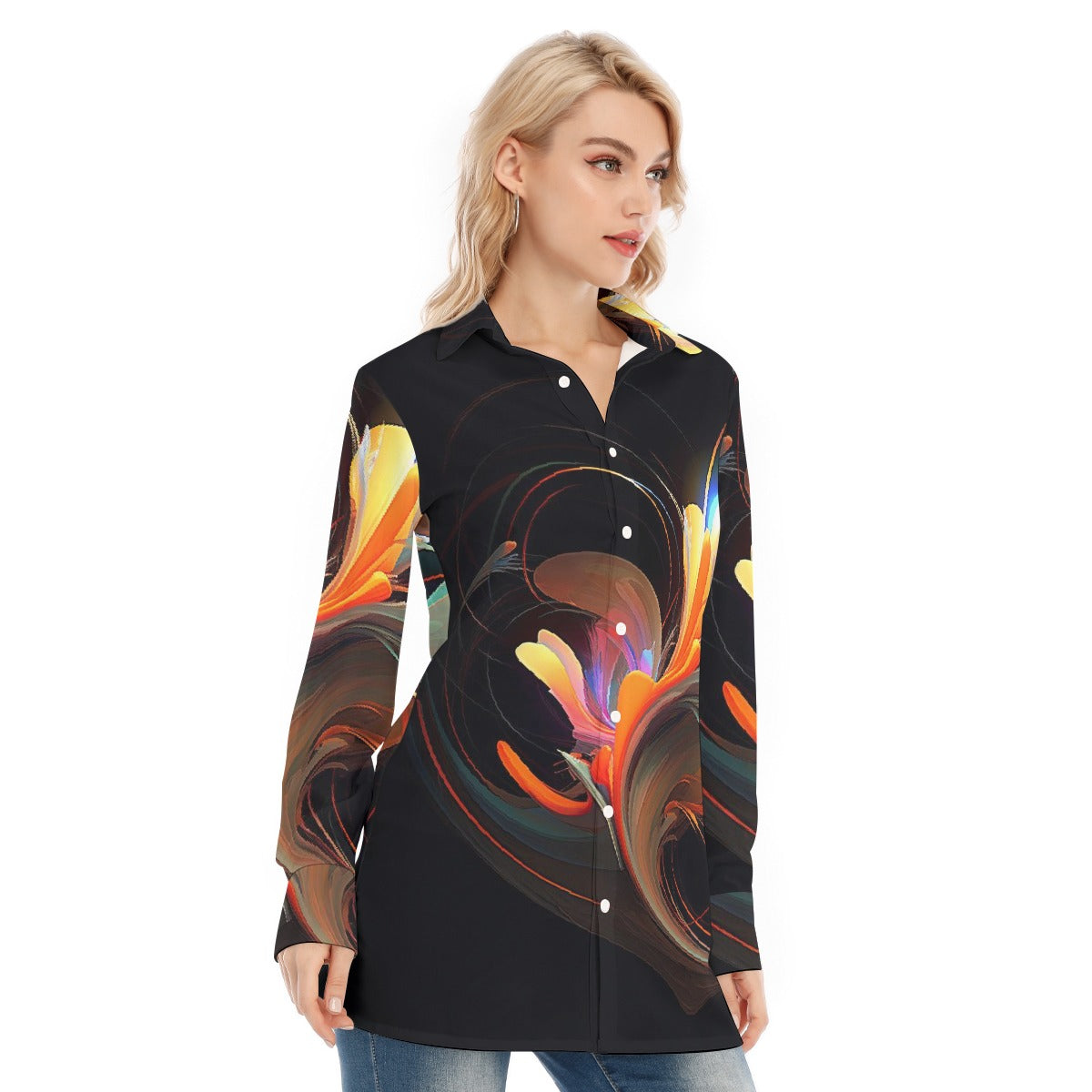 All-Over Print Women's Long Shirt