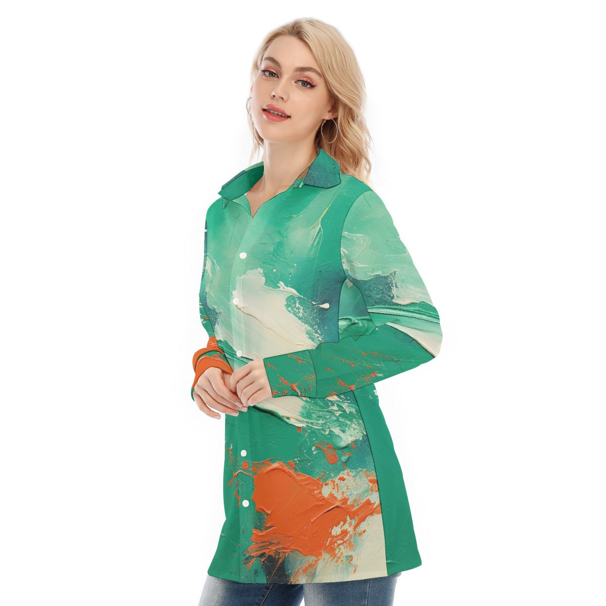 All-Over Print Women's Long Shirt