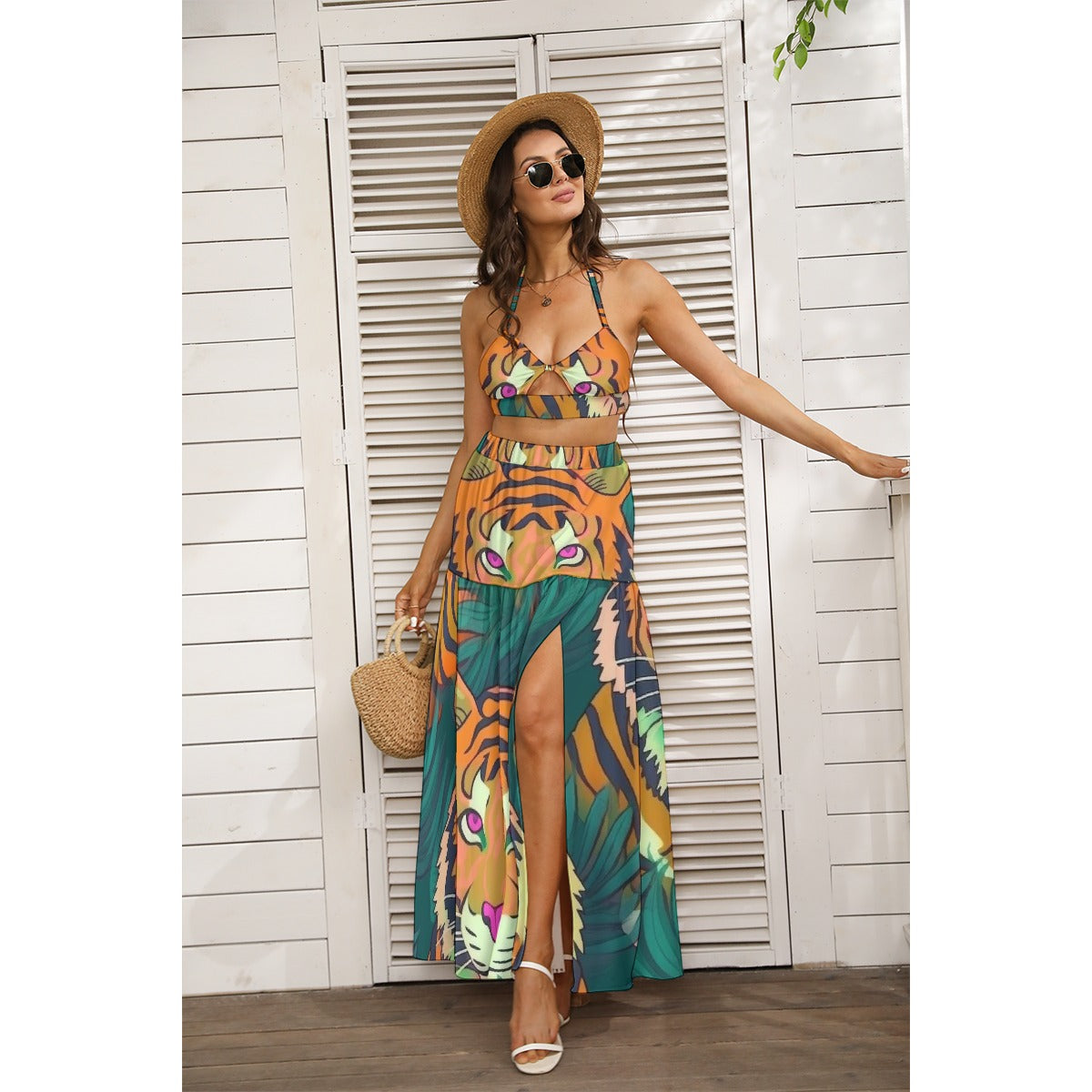 All-Over Print Women's Tie Back Wrap Dress