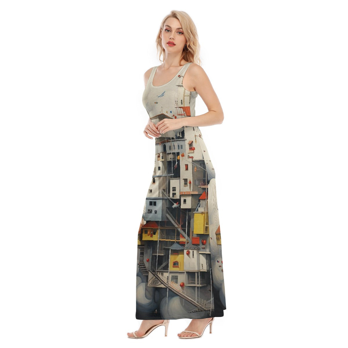 All-Over Print Women's Vest Dress | Length To Ankle