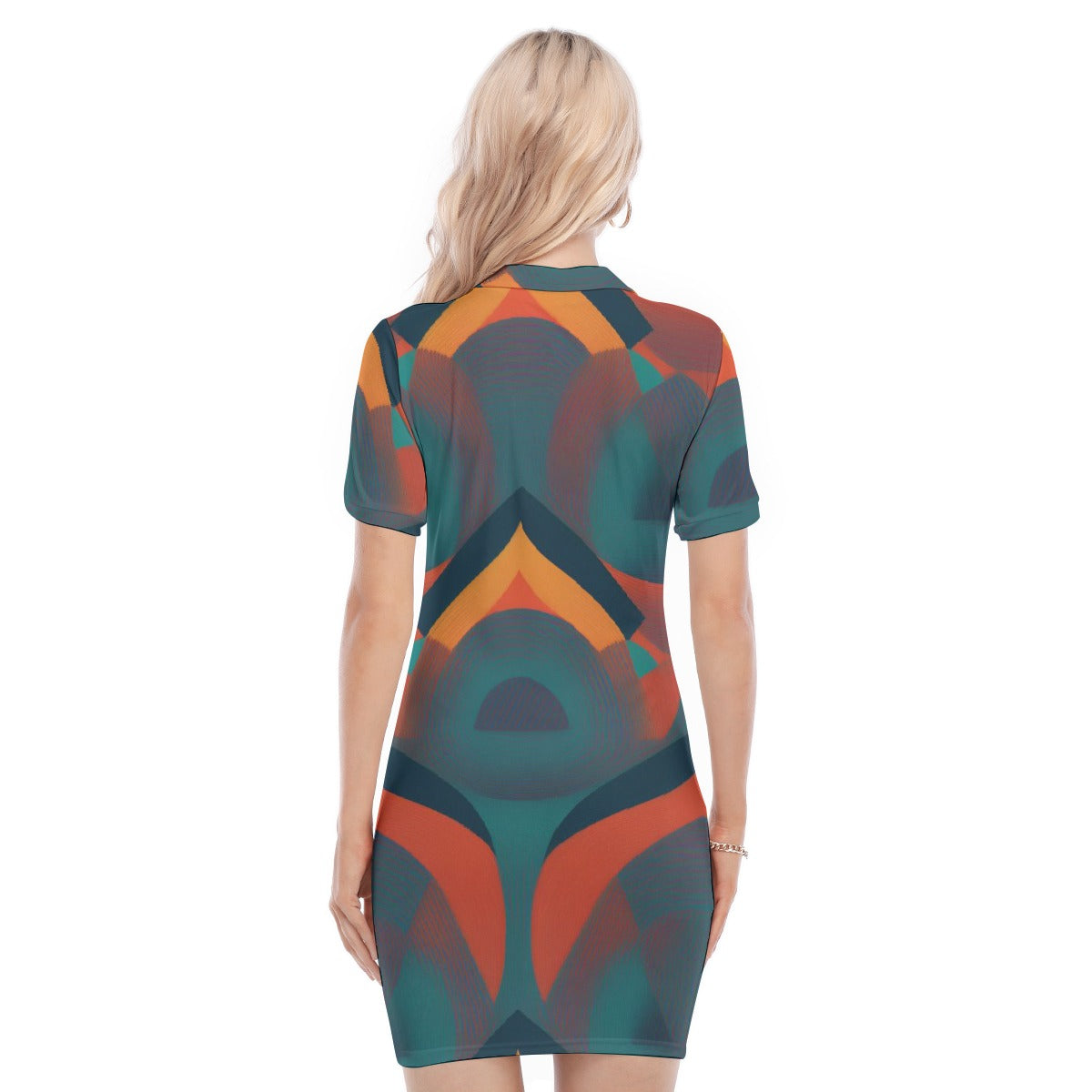 All-Over Print Women's Polo Collar Dress